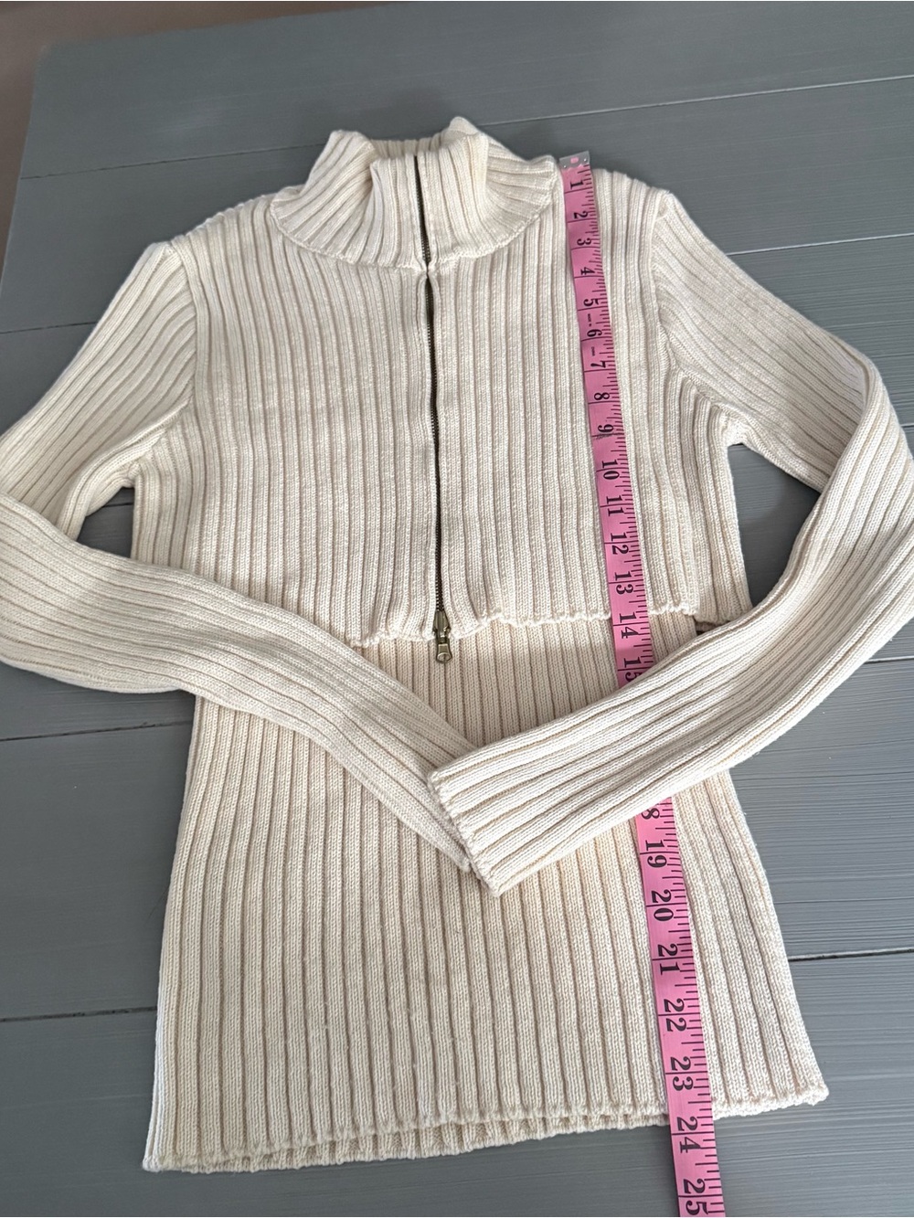 Mango Cream Ribbed Turtleneck Sweater - Picture 3 of 13